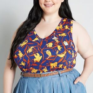 New ModCloth Endless Possibilities Tank Top Blue Critters